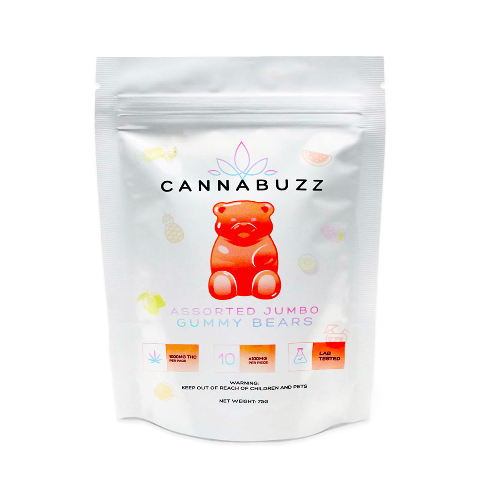 Cannabuzz Assorted Jumbo 1000mg THC Gummy Bears