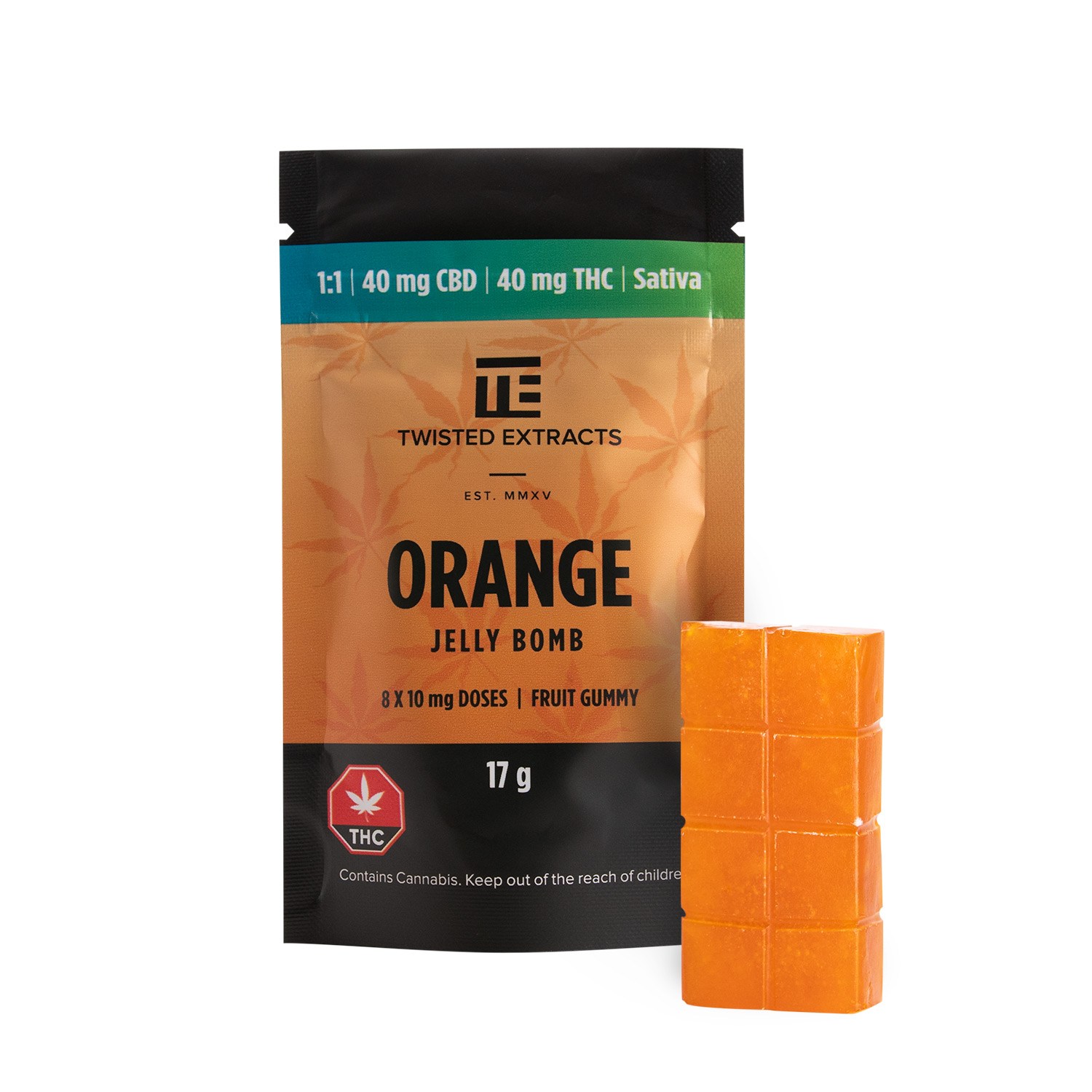 Twisted Extracts Orange THC & CBD Gummies | Weed Deals