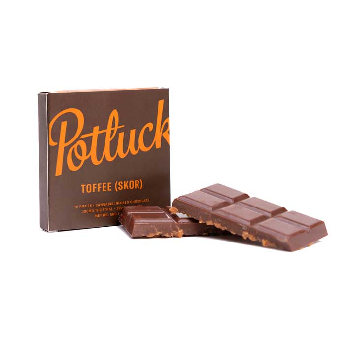 Potluck-Chocolates-Toffee-skor-300mg-thc