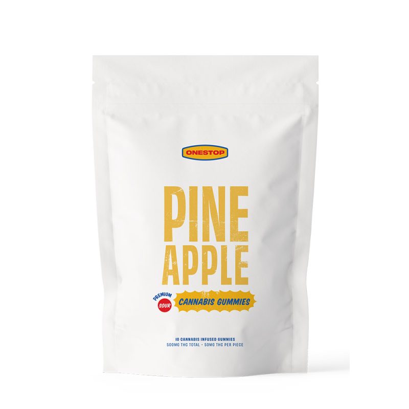 Onestop Sour Pineapple Gummies 500mg thc