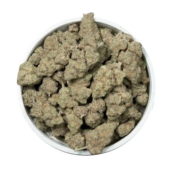Platinum-Candy Weed in a white bowl