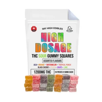 Sour THC gummies squares