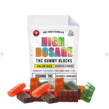 high dosage 3000mg thc gummy blocks