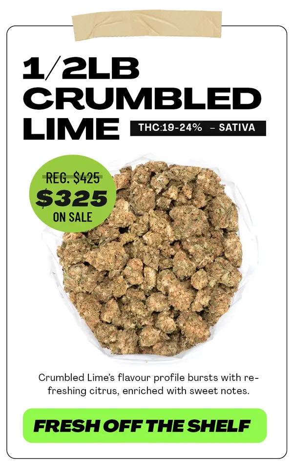 Crumbled lime half pound promo