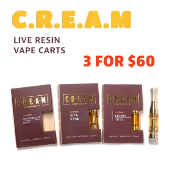 3 live resin vape cartridge by CREAM